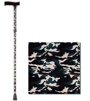 NOVA Folding Walking Cane with Wood Grip Handle, Foldable & Adjustable Travel Cane with Wood Comfort Handle, Camouflage