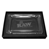 RAW Crystal Glass Rolling Tray - Medium 11 x 7 x 1.25 Inches