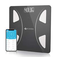 Body Fat Scale，Bluetooth Smart BMI Scale Wireless Digital Weight Scale, Body Composition Analyzer with Smartphone App for Body Weight, Fat, Water, Bone Mass, BMR, Muscle Mass (Black)