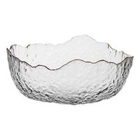 Bowl Tableware Salad Folk culture bowl Home Simple Large Capacity Creative Crystal Glass Salad Folk culture bowl (Color : Clear, Size : 20 20 9cm) Household tableware, retro bowl