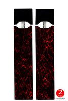 Vinyl Decal Stickers - Red Electric Pulse - Skin Wrap for Juul Vape (2 Pack)