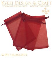 150 Pcs Burgundy 4x6 Sheer Drawstring Organza Bags Jewelry Pouches Wedding Party Favor Gift Bags Gift Bags Candy Bags [Kyezi Design and Craft]