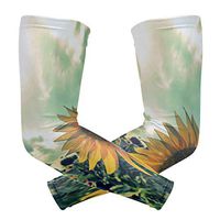LEVEIS Sunflower Photograph Arm Sleeves UV Protection for Men Women Sunblock Protective Gloves Running Golf Cycling Driving Long Arm Cover 1 Pair