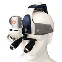 Medical Headlamp High Brightness Headband Binocular Medical Surgical Dental Loupes with Led Headlight for Dental Surgical Surgery Medical, Come with 2 Batteries (5W Headlight+6.5X Magnifier)