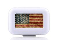 JWDCC Pill Box Case - Decorative Boxes - Pocket Medicine Tablet Holder Organizer Case Pill Box for Purse - Compact 8 Compartment (American Flag Old Flag)