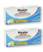 Maalox Multi Symptom Antacid & Antigas Chewable Tablets 400mg/N40 Chewable Sugar-Free Tablets (Pack of 2)