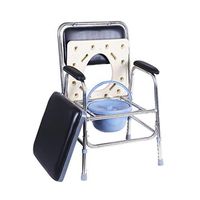 GYZ Commode Chair for Toilet Stainless Steel Material Folding Household Elderly Pregnant Women Toilet Chair Black，Safety Load 300kg Toilet Safety Frame (Color : Black)