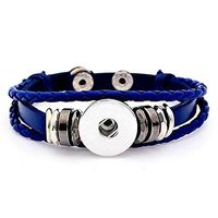 DIY 1pcs Handmade Leather bracelet For Noosa snaps chunk button A091 Popular Stylish Trendy Bracelets Fashion Charms Bracelet Jewerly Accessory Accessories