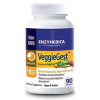 Enzymedica, VeggieGest, Promotes Digestion of Vegetables, Beans and Grains to Help Reduce Occasional Gas and Bloating, Vegan, Kosher, Non-GMO, 90 capsules (90 servings)