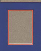 Pack of 5 11x14 Royal Blue and Orange Double Picture Mats Cut for 8x10 Pictures