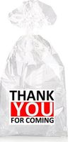 Black White and Red Thank You for Coming Party Favor Bags with Ties - 12pack