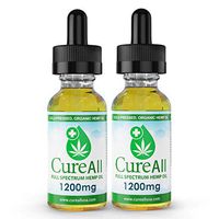 (2-Pack) CureAll Hemp Oil Extract for Pain & Stress Relief - 1200mg of Organic Hemp Extract - Grown & Made in USA - 100% Natural Hemp Seed Extract - Helps with Sleep, Skin & Hair