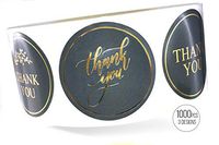 LaPaper - Silver Thank You Stickers with Gold Foil | Round 1,5 inches | Bulk 1000 Labels Per Roll | 3 Designs for All Occasions: Wedding, Baby Shower, Business, Graduation, Gifts, Party Favors, Cards