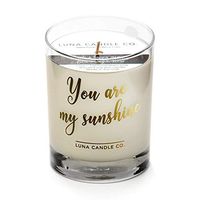LUNA CANDLE CO. Sweet and Tart Lemon Scented Soy Jar Candle, 11oz Elegant Glass, Long Burning Up to 110 Hours of Burn Time, Low Smoke, Highly Scented, Simple -You are My Sunshine