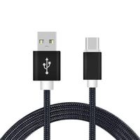 FidgetFidget Data Fast Charger Charging Cable Cord for Phone Braided Rope USB 3.1 Type-C Black