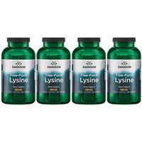 Swanson Free-Form L-Lysine 500 mg 300 Caps 4 Pack