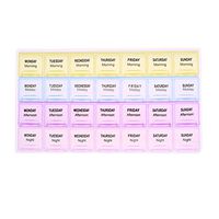 Whitelotous 28 Compartments Plastic Pills Box Portable Home Pills Storage Organizer