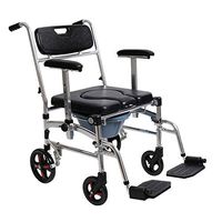 Xue Yang Shop Multifunction Lightweight Folding Wheelchair - Aluminum Alloy Frame with Height Adjustable armrest and Waterproof Cushion, Can Be Used as Shower Chair and Toilet Chair
