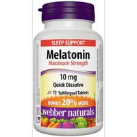 Webber Naturals Melatonin Easy Dissolve, 10 mg, 72 sublingual tabs