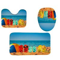 YAYUMI 3pcs Non-Slip Fish Scale Bath Mat Bathroom Kitchen Carpet Doormats Decor