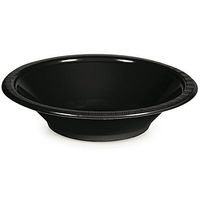 Club Pack of 240 Jet Black Small Round Premium Disposable Plastic Party Bowls 12 oz.