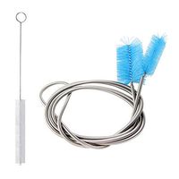 Huture 2PCS Aquarium Filter Brush Set Flexible Double Ended Bristles Hose Pipe Cleaner with Stainless Steel Long Tube Spiral Cleaning Brush Bristles Brushes for Fish Tank Home Kitchen Washing Tool