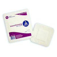 Dynarex Island Dressing - Bordered Wound & Surgical Incision Non-Stick Dressings - Sterile (Individually Wrapped) - Medium 4"x4" - 25 Count