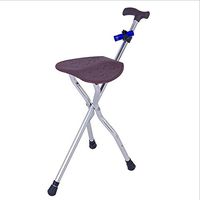 WW Three-Leg Crutches Aluminum Alloy with Lights Scalable Folding Walker Medical Care Elderly Crutch Chair