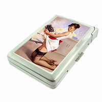 Vintage Retro Sexy Bridesmaid Party Cigarette Case with Built In Lighter Pin Up Girl-131