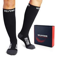 Mens Compression Socks - Compression Stockings Men & Women - Support Circulation Plus Size Wide Calf - For Nurse, Running, Pregnancy Maternity, Travel, Plantar Fasciitis, Ted Hose (15-20 mmHg) L