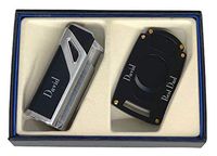 Personalized Visol Alpha Cigar Lighter and Cutter Gift Set - Gunmetal with Free Laser Engraving