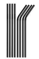 SWZLE Premium Stainless Steel Drinking Straws With Cleaning Brush (4 Pack) - Bent Shape - Your Choice of Color