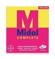Midol Complete,  with Acetaminophen, Menstrual Period Symptoms Relief Including Premenstrual Cramps, Pain, Headache, and Bloating, Caplets, 24 Count