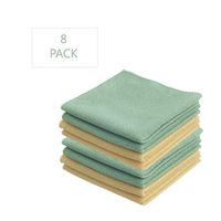 Superio Microfiber Cloths for Cleaning 12 Inch Towels (8 Pack) Ultra Micro Fiber Yellow/Green Washing Cloths, Auto, Home, Office, Kitchen Dish Wash Dust Cloths Glass Sparkle, Scratch Free