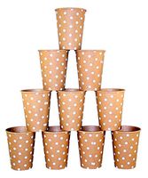 Polka Dot Kraft Brown Paper Party Cups, 12 Ounce, Pack of 10