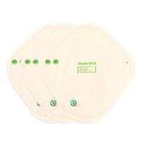 think ECO [ Promotion ][3-Pads] Organic Reusable Fashionable Cotton Cloth Panty Liner Pads, Menstrual Liner Pads, Sanitary Napkins, Three Supply (Ivory)