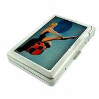 Perfection In Style Metal Cigarette Case with Built in Lighter Vintage Art Deco Design 014