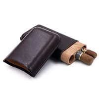 Lxc Smoking Set/Leather Cigar Humidors Travel Portable Smoking Set Moisturizing Tube 2 Sticks 3 Sticks Men's Gift Box Cigarette case Multi-Color and Multi-Style Optional Mute