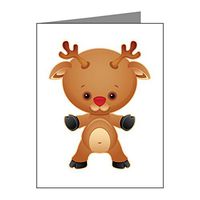 Note Cards (10 Pack) Christmas Cuties Rudolf the Red Nose Reindeer