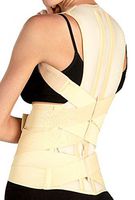 DELUXE POSTURE CORRECTOR, Lumbar Support Belt, Round Shoulder and Scoliosis Back Brace with Stiff Inserts (Medium)