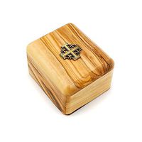 RosaryMart Olive Wood Gift Box with Jerusalem Cross