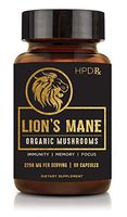 Organic Lion’s Mane Mushroom Capsules - 2250 mg Max Capsule Dose - Nootropics Brain Supplement, Focus and Immune System Booster (100% Pure Lions Mane Extract)