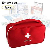 4Pcs First Aid Kit Empty Bag Vankcp Large Portable Medical Empty Bag Emergency Survival Storage Bag for Camping Sport Travel Office School Home (Red)