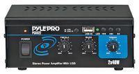 Pyle 2X40 Watt Home Audio Speaker Power Amplifier - Portable Dual Channel Surround Sound Stereo Receiver w/ USB IN - For Amplified Subwoofer Speakers, CD DVD, MP3, Theater via 3.5mm RCA Input - PCAU22