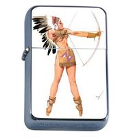Petty Girl Native American HOT Windproof Refillable Flip Top Oil Lighter with Tin Gift Box D-246
