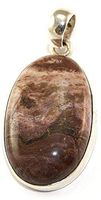 Sterling Silver Chocolate Jasper Pendant Jewellery PEND418