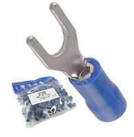 (100) Blue 16-14 Gauge Spade Fork Wire CONNECTORS #8 Fast from USA