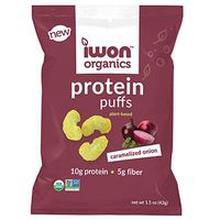 IWON Organics Caramelized Onion Flavor Protein Puff, High Protein and Organic, 8 Bags