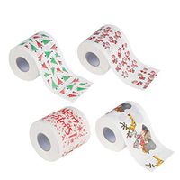 Christmas Cute Print 3 Layers Roll Tissue, Hongxin Home Santa Claus Bath Toilet Roll Paper Christmas Supplies Xmas Decor Tissue (Multicolor)