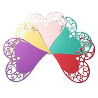 TOYANDONA 50pcs Paper Gift Tags Heart Hanging Tag for Wedding Valentine Day Party
